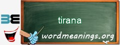 WordMeaning blackboard for tirana